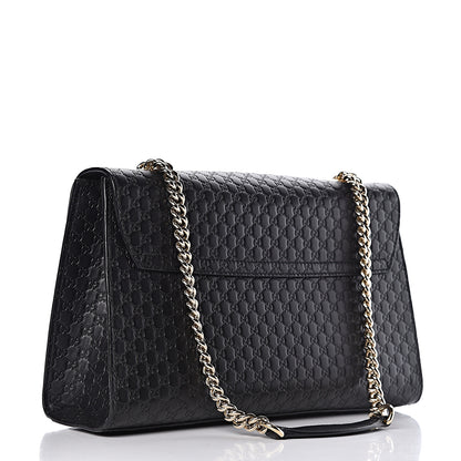 Gucci Microguccissima Medium Emily Chain Shoulder Bag Black 3 of 10