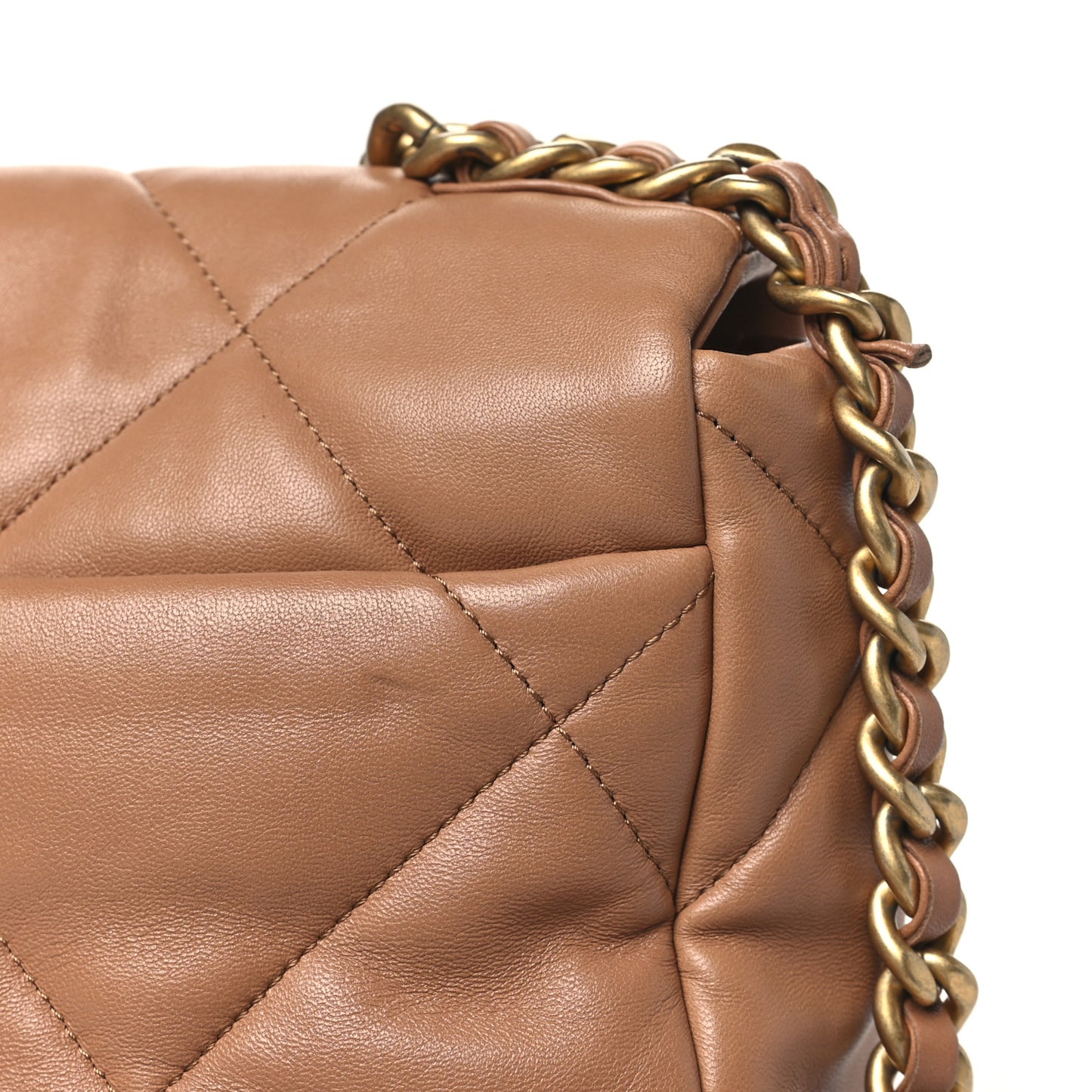 Lambskin Quilted Medium Chanel 19 Flap Brown