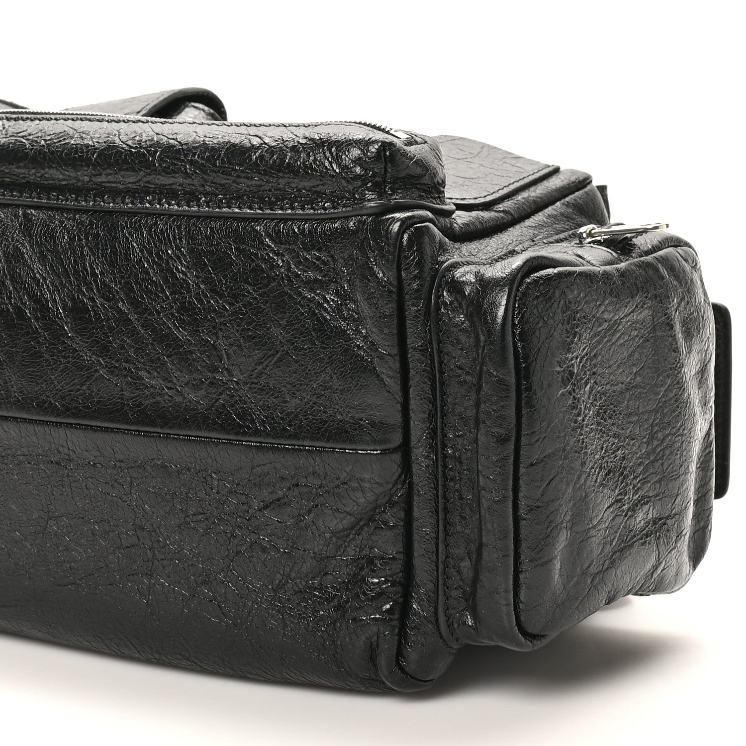 Balenciaga Agneau Arena Men's Superbusy Small Sling Zip Shoulder Bag Black 10 of 11