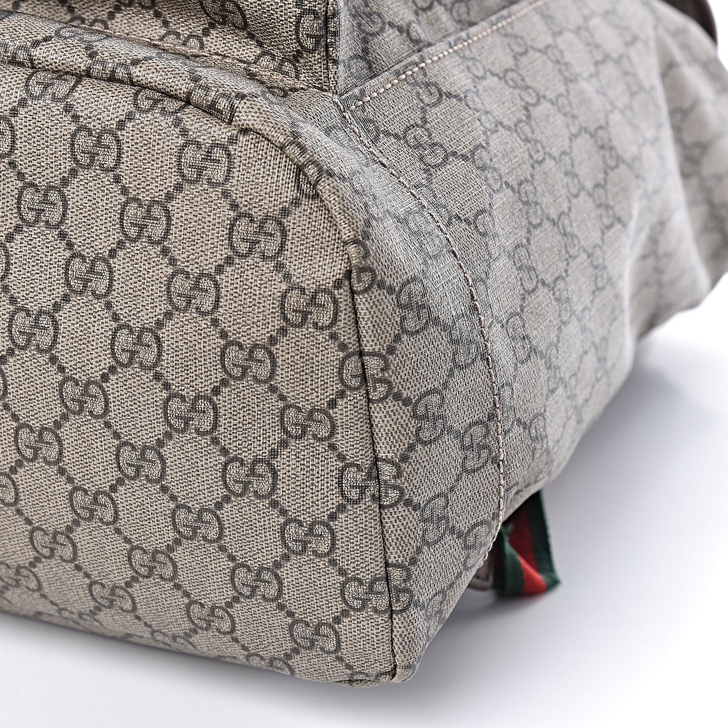 Soft GG Supreme Monogram Neo Vintage Double Buckle Backpack Beige New Acero Crop