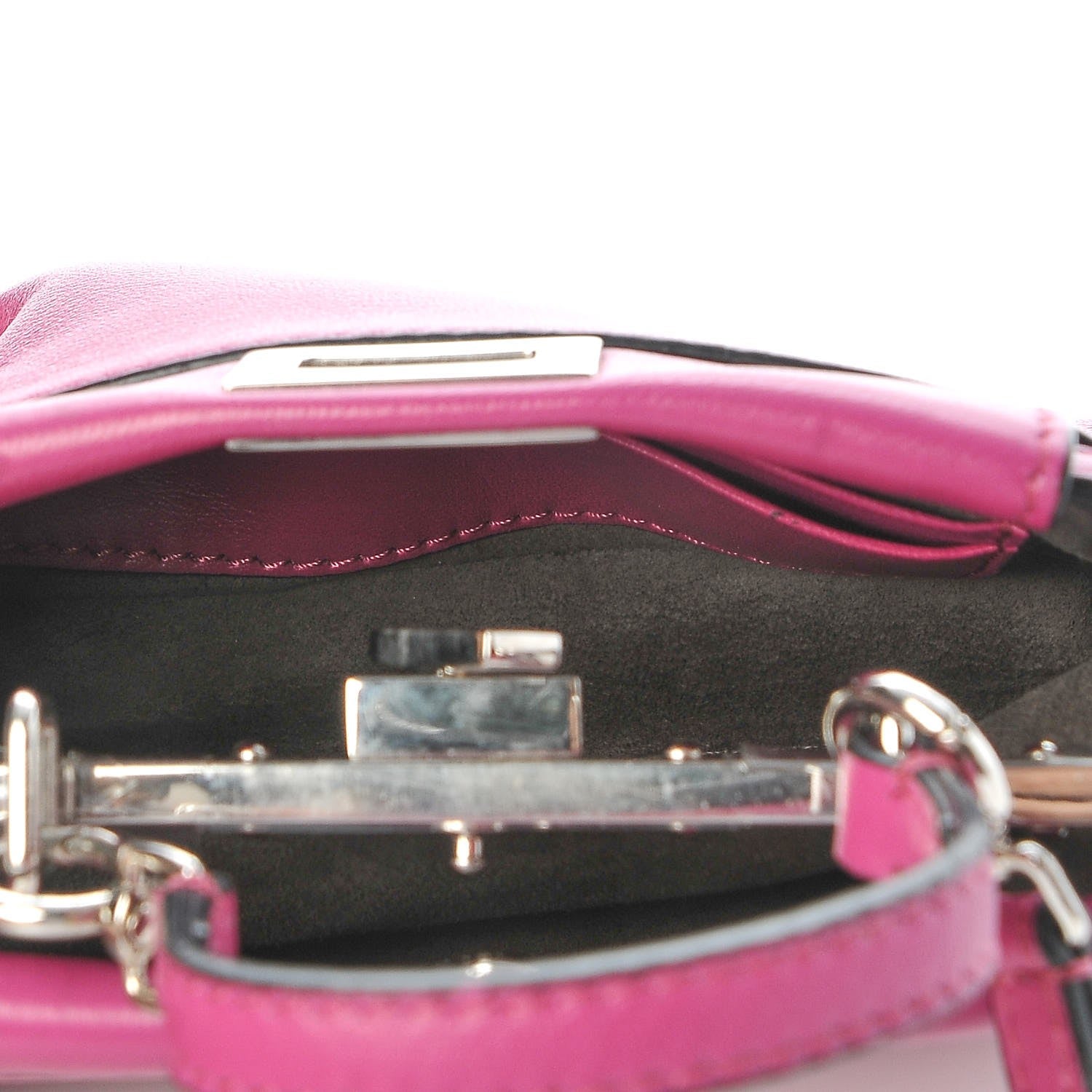 Fendi Nappa Micro Peekaboo Iconic Satchel Magenta 6 of 8