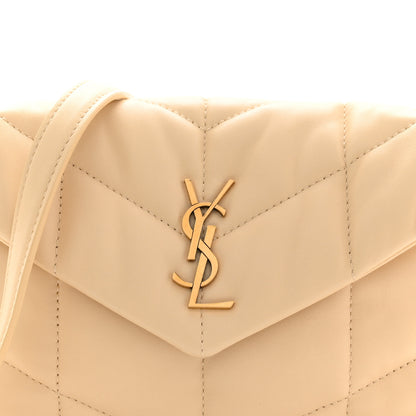 Saint Laurent Lambskin Quilted Toy Loulou Puffer Monogram Chain Satchel Jaune Pale 9 of 12