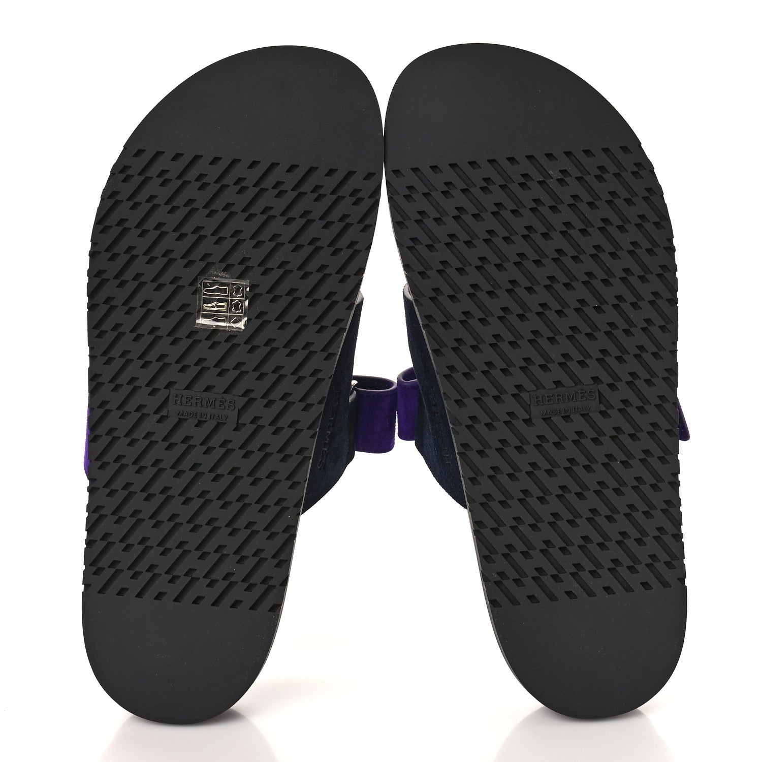 Hermes Suede Goatskin Womens Chypre Sandals 40 Marine Violet Majorette 6 of 10