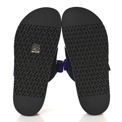 Hermes Suede Goatskin Womens Chypre Sandals 40 Marine Violet Majorette 6 of 10