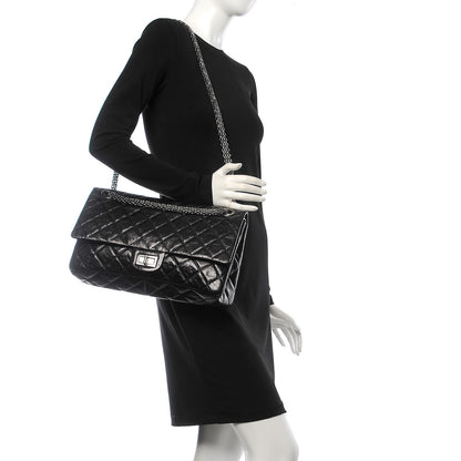 Chanel Metallic Aged Calfskin Quilted 2.55 Reissue 228 Flap Black 2 of 8