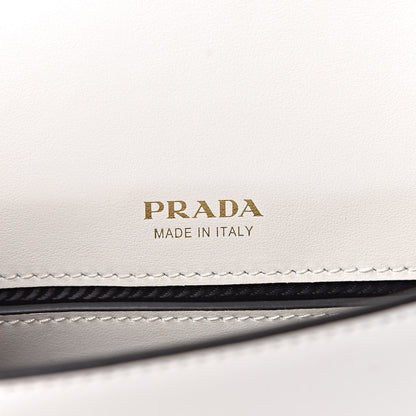 Prada Saffiano City Calf Cahier Belt Bag White Black 7 of 10