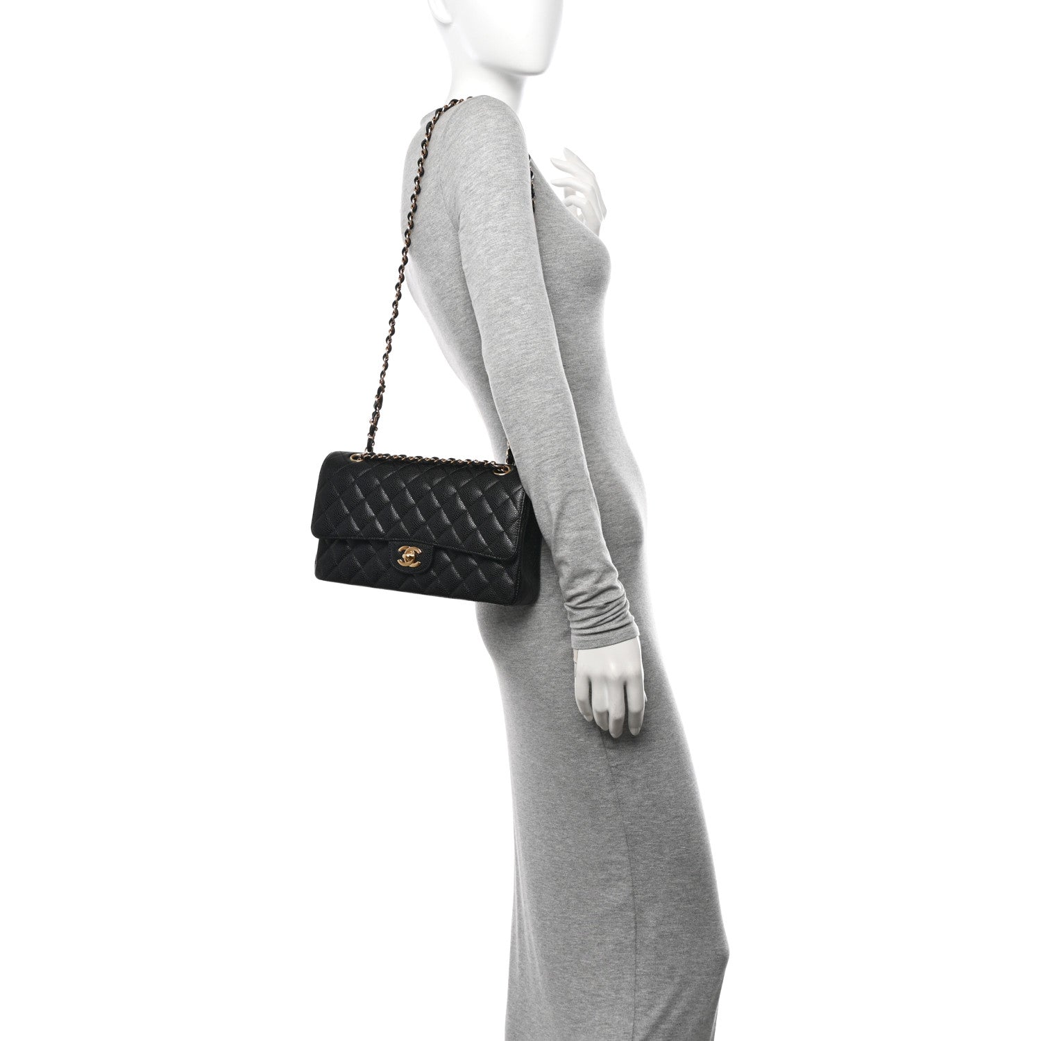 Chanel Caviar Quilted Medium Double Flap Black 2 of 10