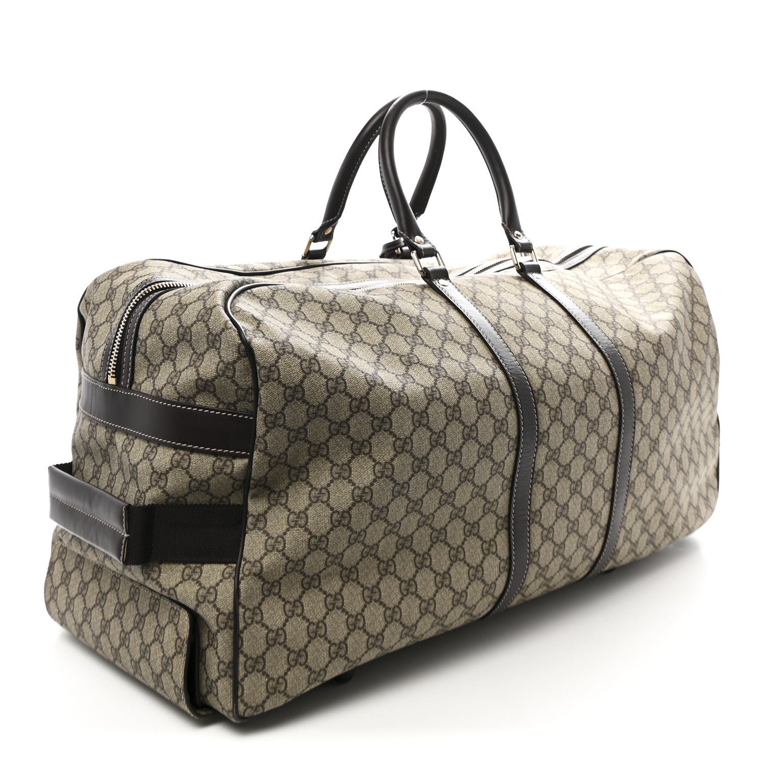 Gucci GG Plus Monogram Large Carry On Duffle Trolley Beige Ebony Cocoa Dark Chocolate 3 of 14