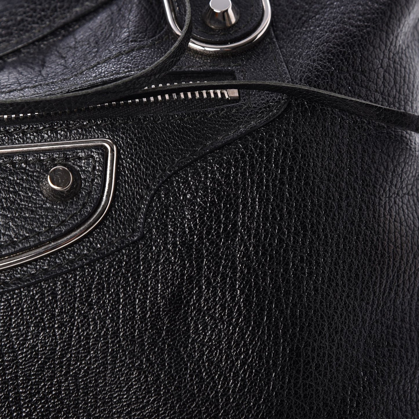 Chevre Silver Metallic Edge Hardware Velo Black