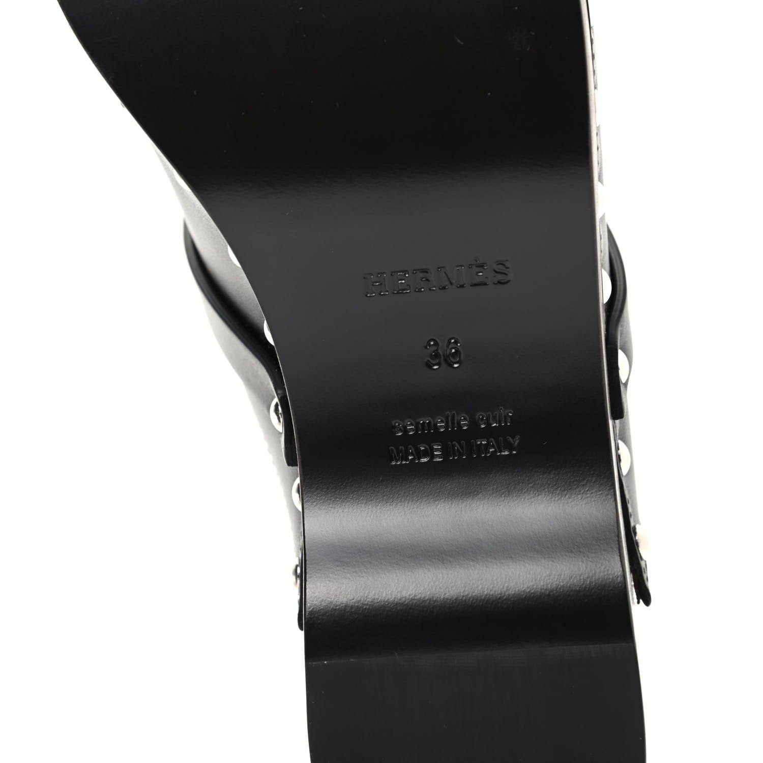 Hermes Calfskin Carlotta Mules 36 Black 9 of 11