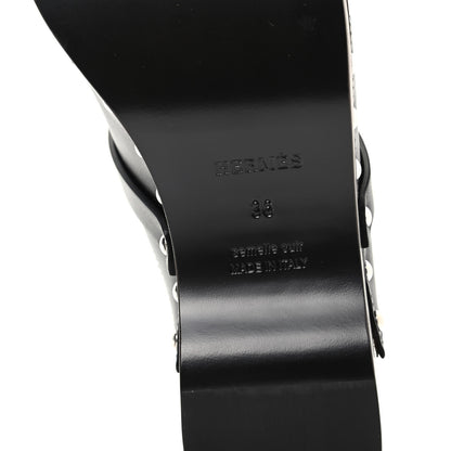 Hermes Calfskin Carlotta Mules 36 Black 9 of 11