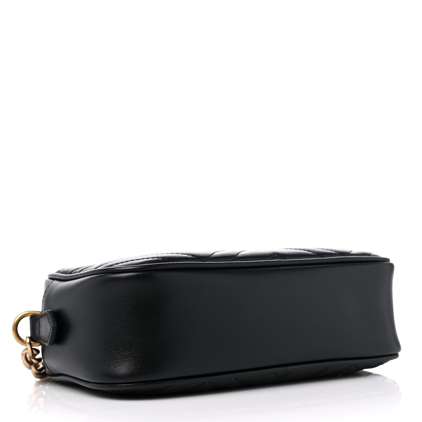 Calfskin Matelasse Small GG Marmont Chain Shoulder Bag Black