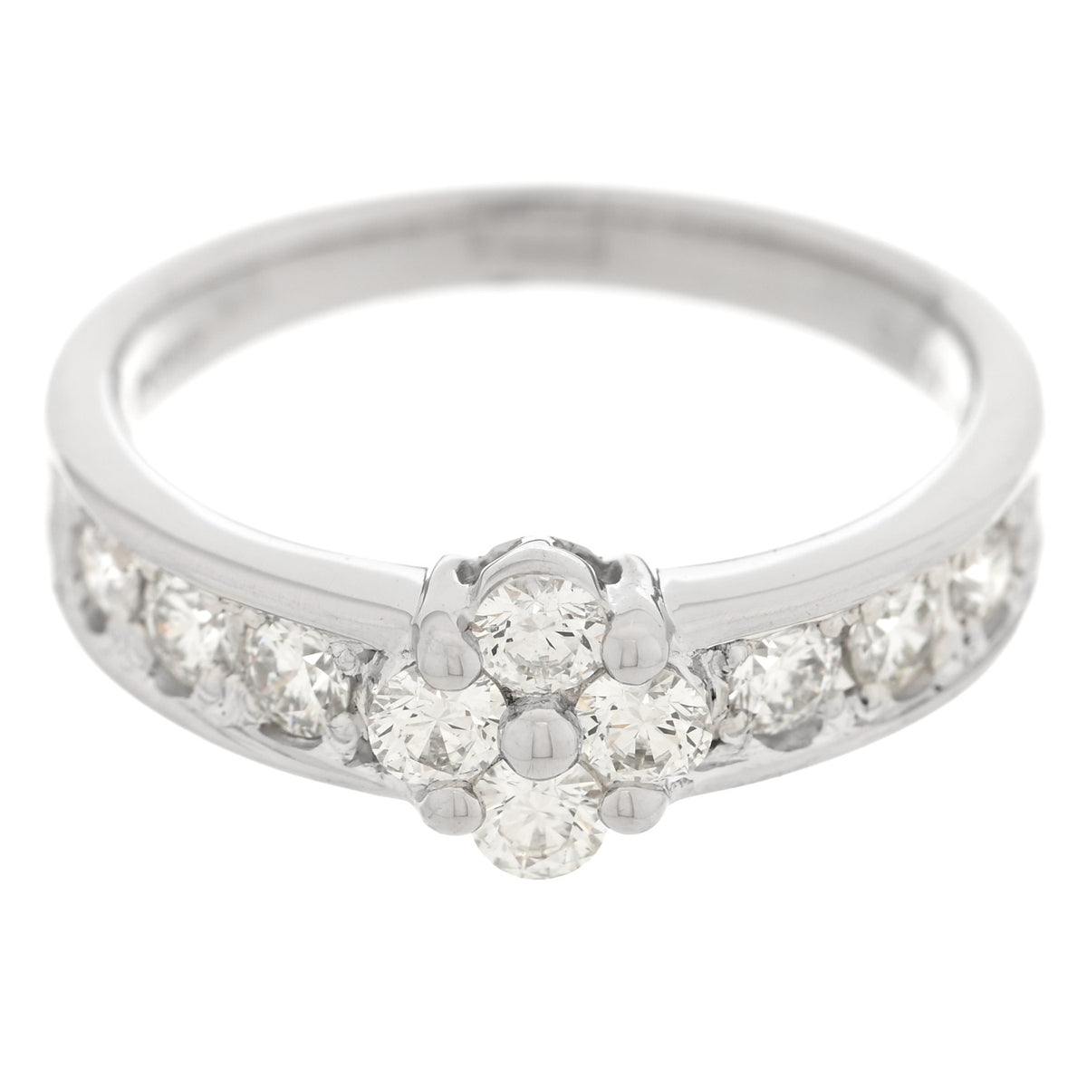 Platinum Diamond .70ctw Flower Ring 53 6.5