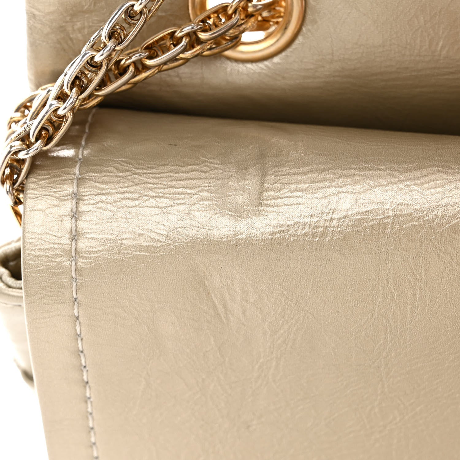 Chanel Metallic Aged Calfskin Quilted 2.55 Reissue 227 Flap Pale Gold 11 of 14