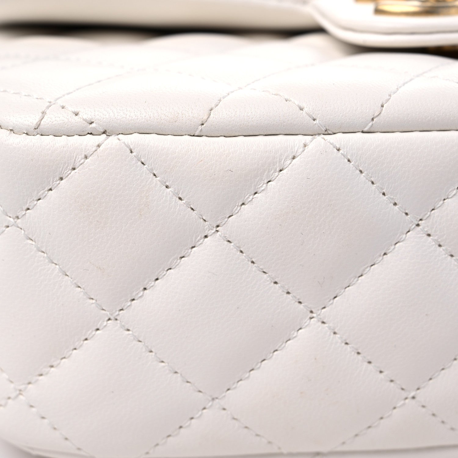 Chanel Lambskin Enamel Quilted Small Coco Hearts Square Flap White 10 of 11