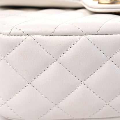 Chanel Lambskin Enamel Quilted Small Coco Hearts Square Flap White 10 of 11