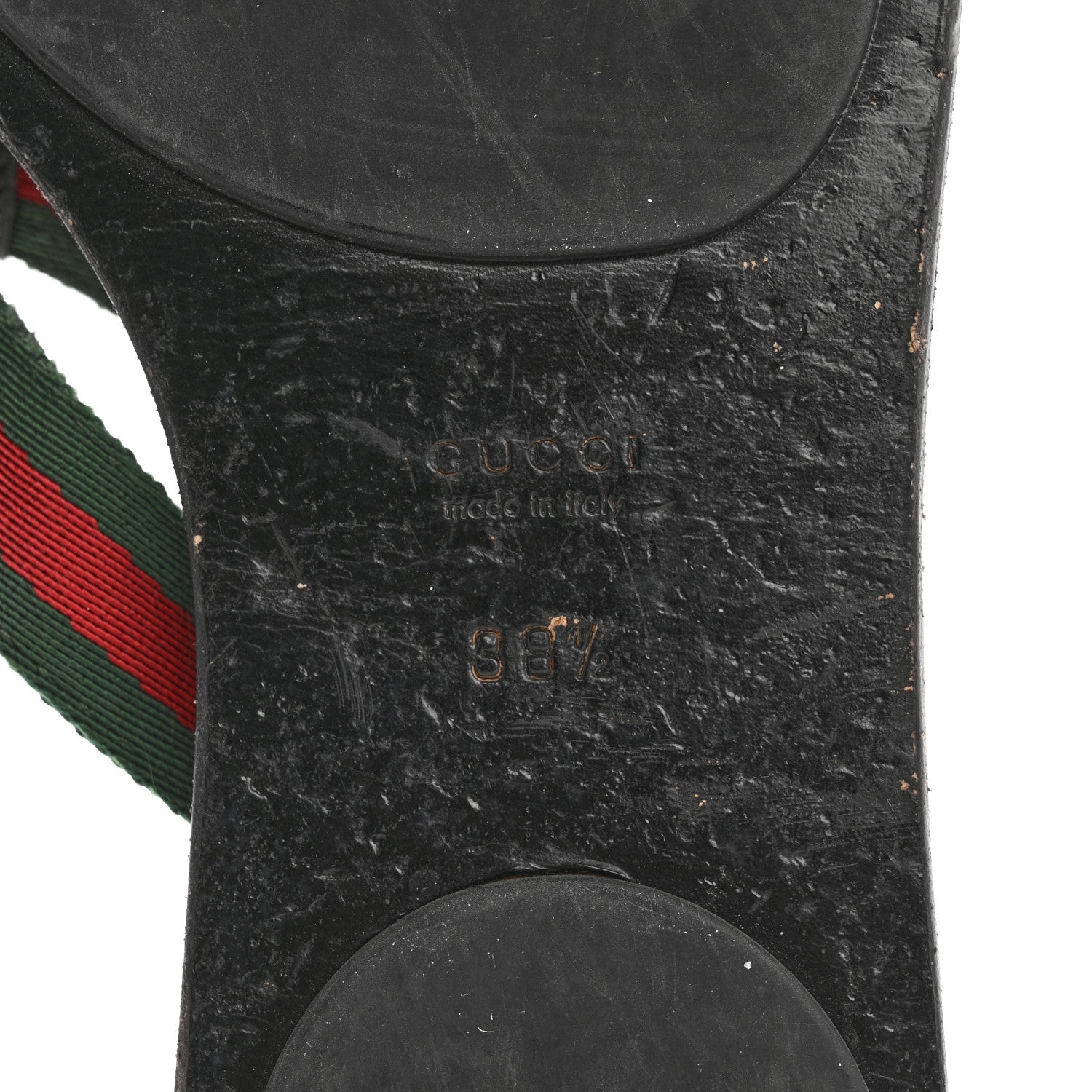 Gucci Nylon Guccissima Web Womens Thong Sandals 38.5 Green Red Black 8 of 11
