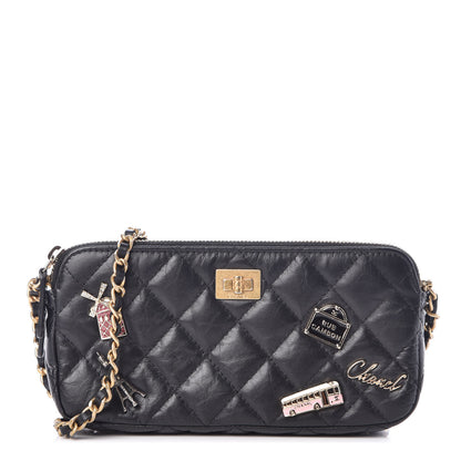 Chanel Aged Calfskin Lucky Charms 2.55 Reissue Small Clutch With Chain Black 1 of 9