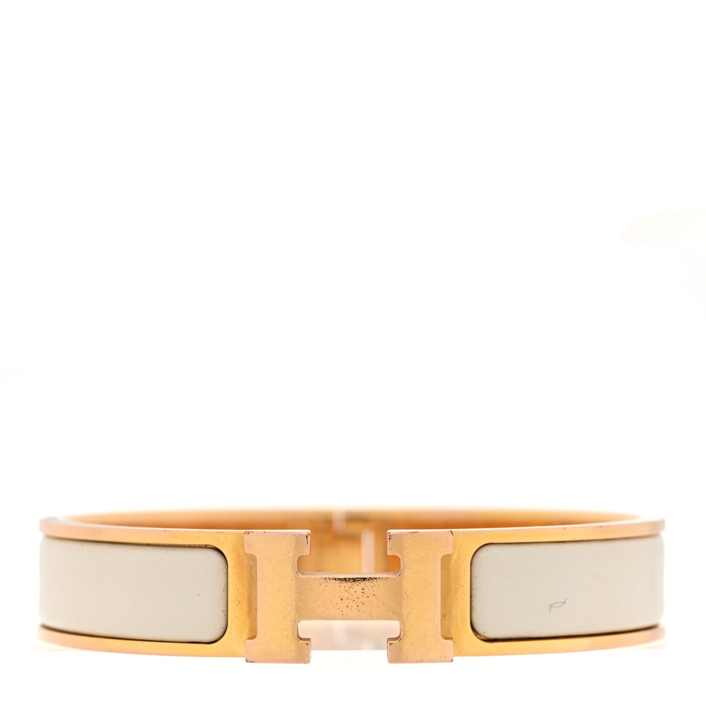 Enamel Narrow Clic Clac H Bracelet PM White
