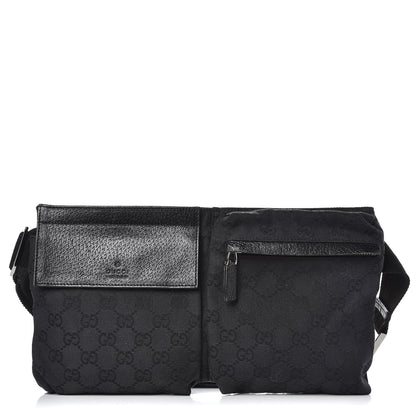 Gucci GG Monogram Double Pocket Belt Bag Black 1 of 9