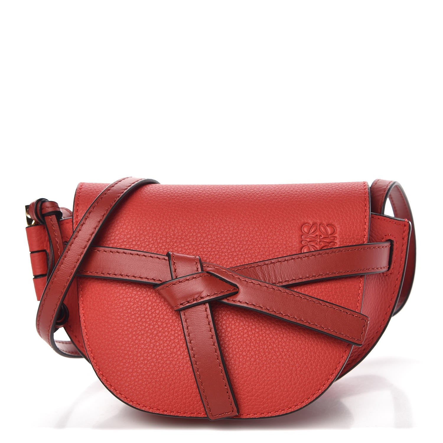 Loewe Grained Calfskin Mini Gate Crossbody Bag Scarlet Burnt Red 1 of 6
