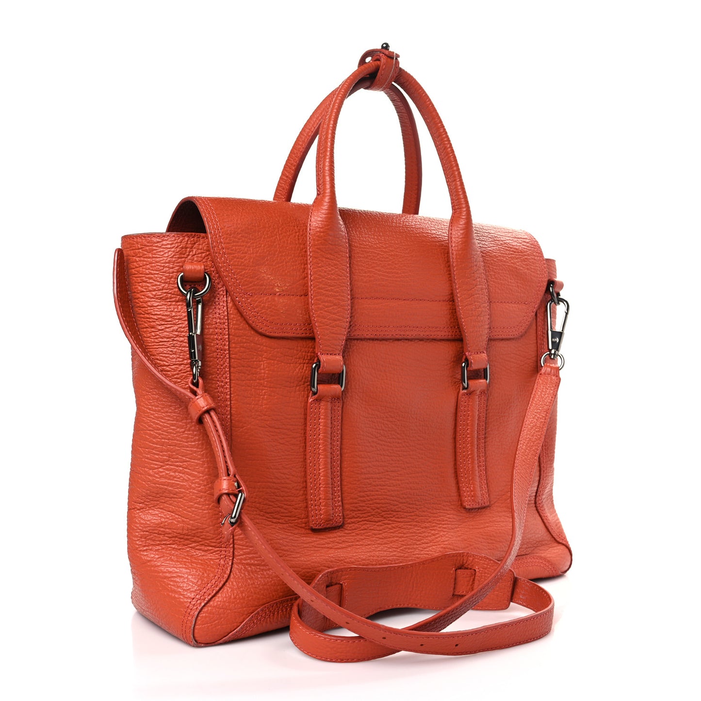 Textured Calfskin Large Pashli Satchel Orange