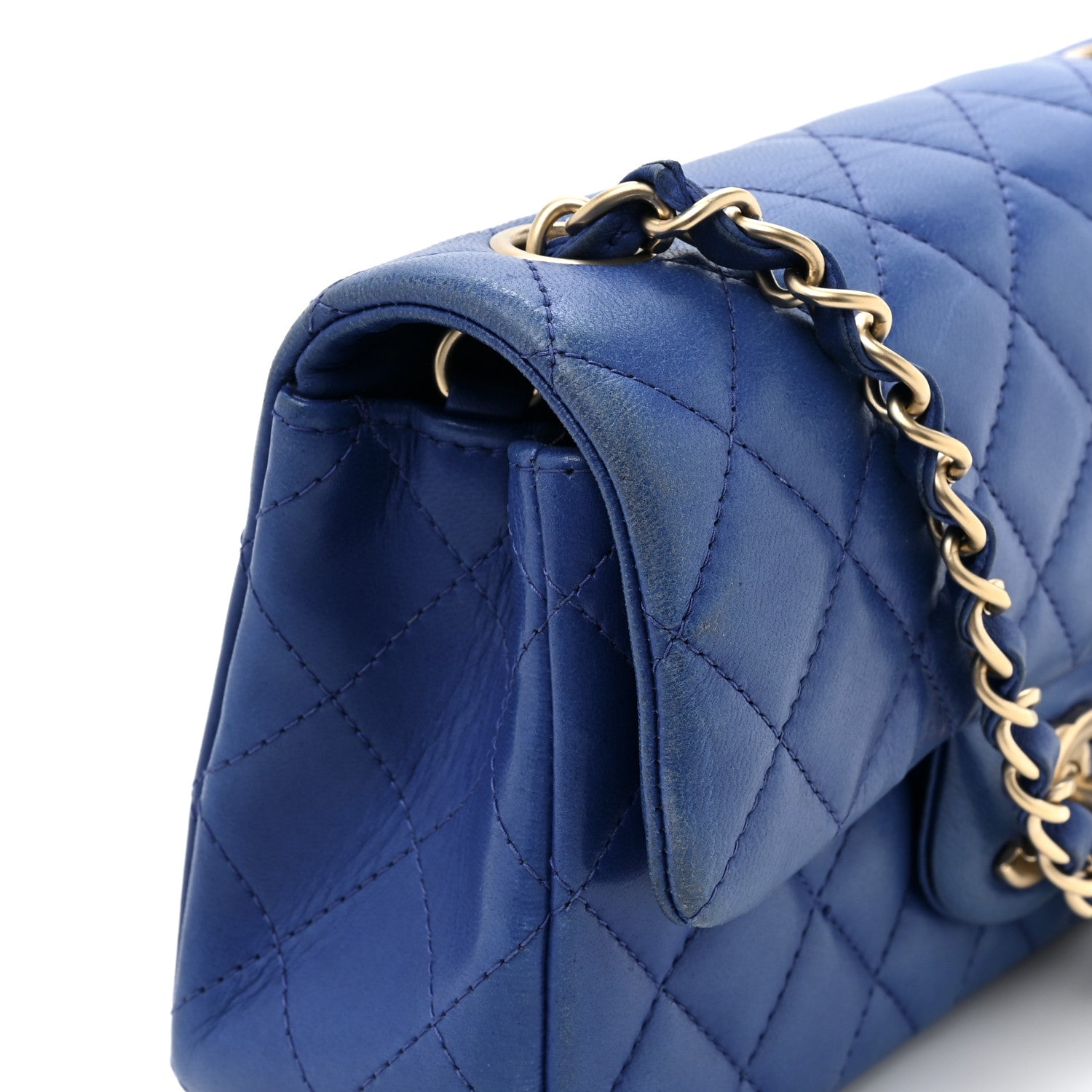 Chanel Lambskin Quilted Mini Rectangular Flap Blue 15 of 16