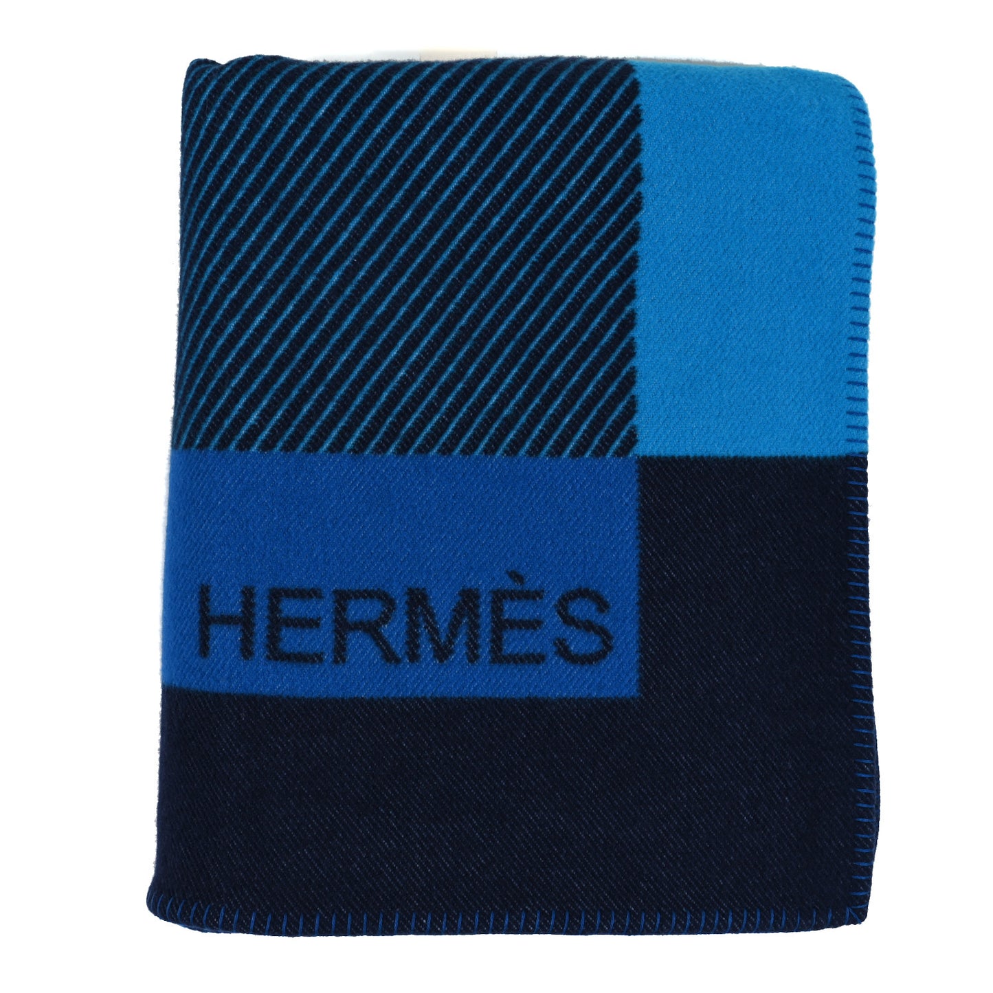 Wool Cashmere H Riviera Blanket Bleu Paon