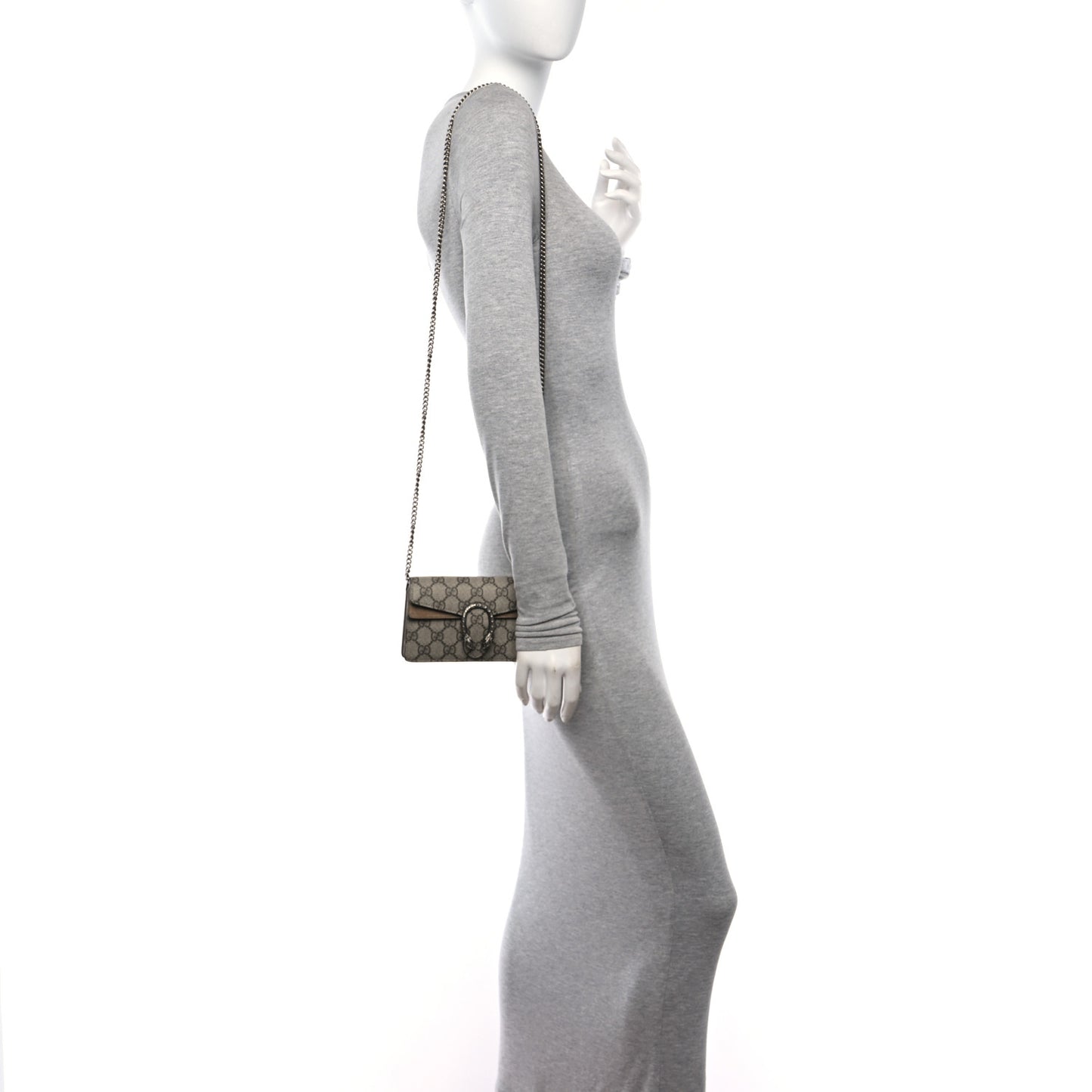 GG Supreme Monogram Super Mini Dionysus Shoulder Bag Taupe
