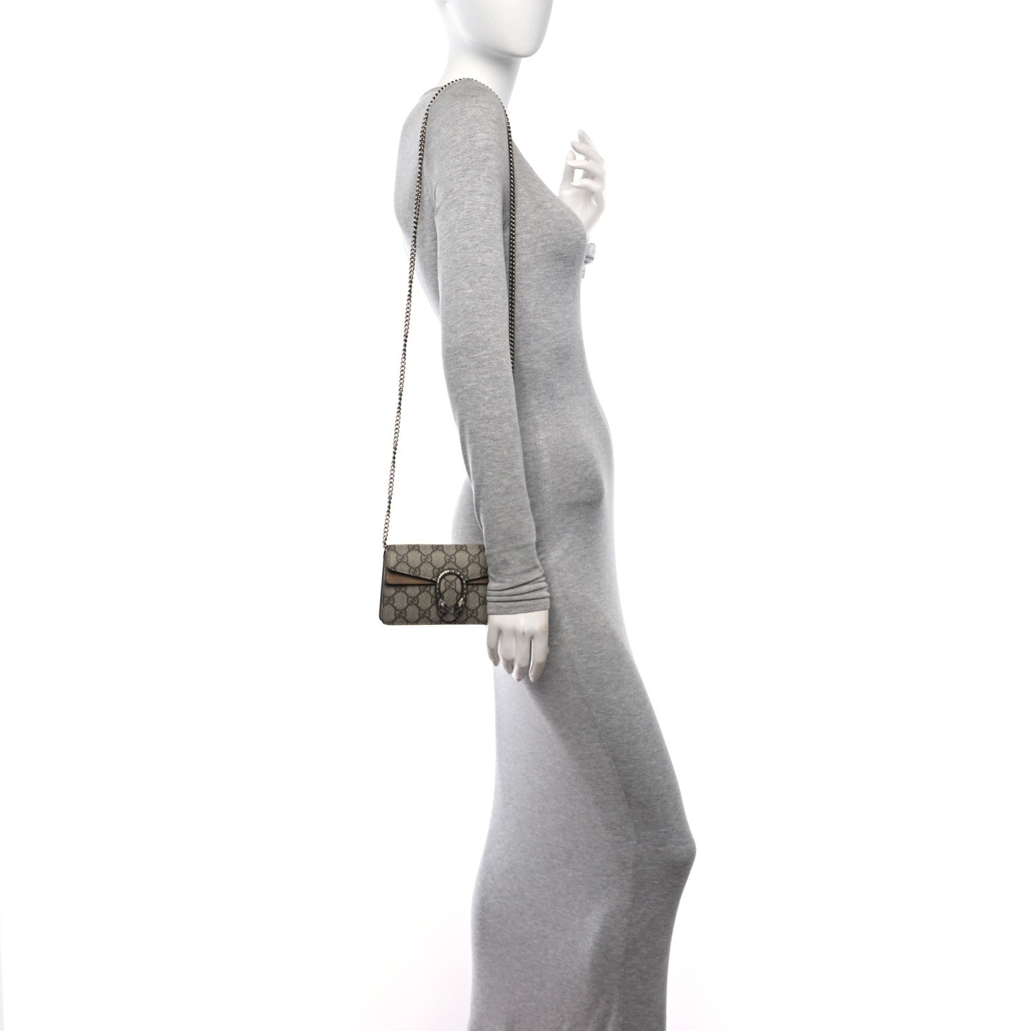 Gucci GG Supreme Monogram Super Mini Dionysus Shoulder Bag Taupe 2 of 11