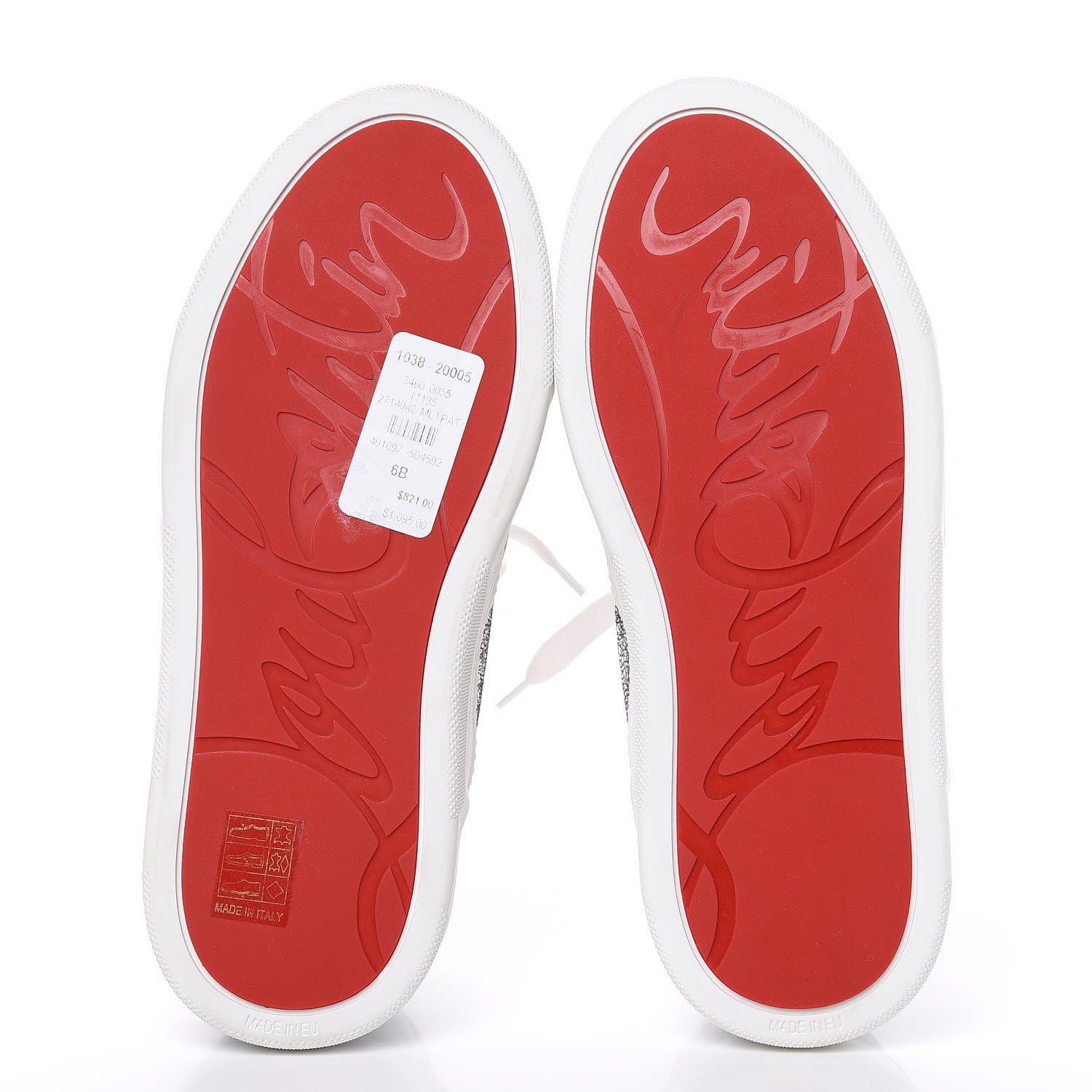 Christian Louboutin Metallic Calfskin Womens Aurelien Flat Sneakers Silver 36 Pink 5 of 8