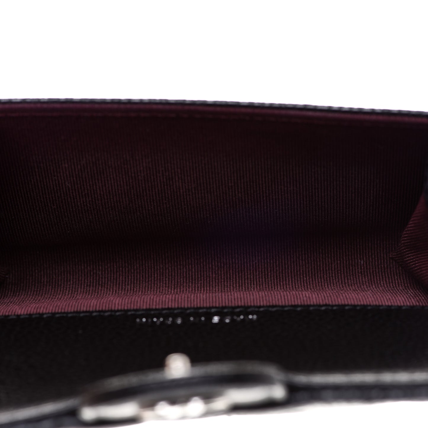 Caviar Quilted Flap Card Holder Black