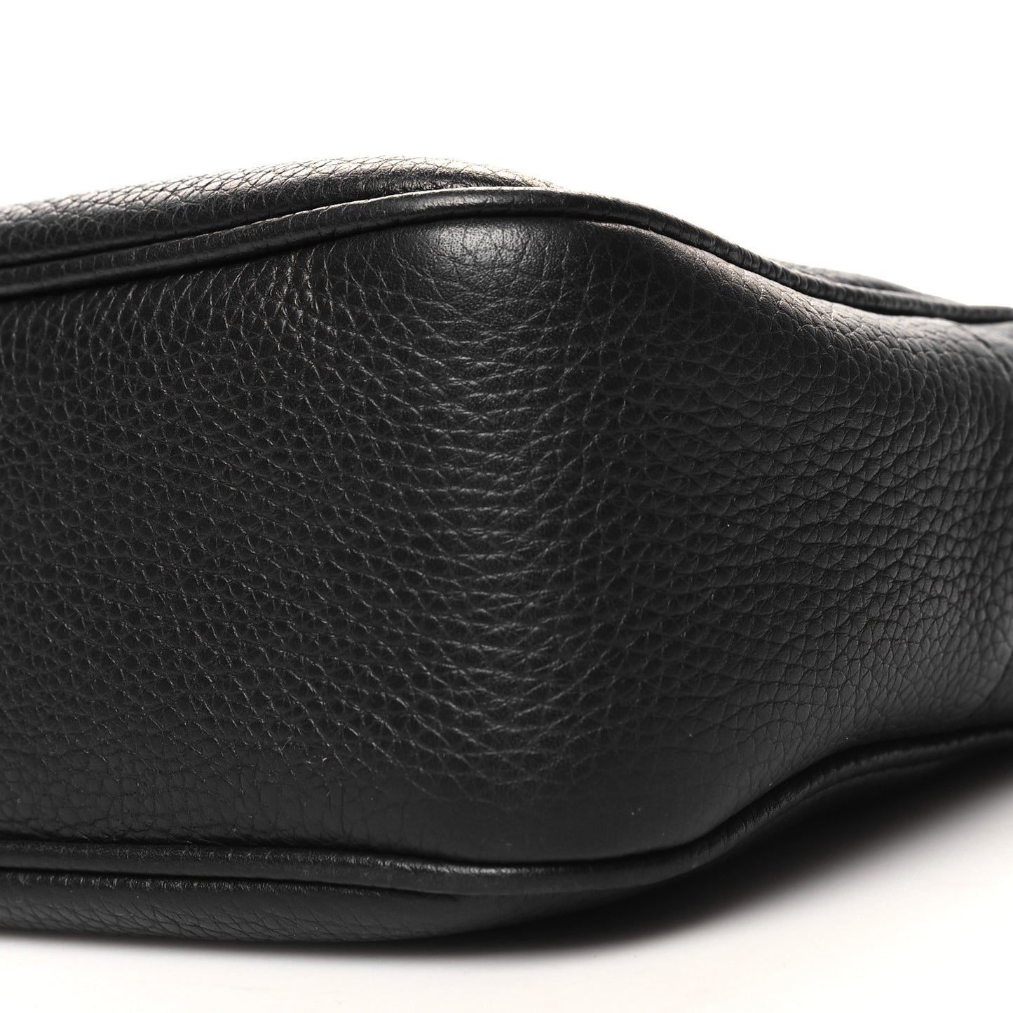 Pebbled Calfskin Small Soho Disco Bag Black