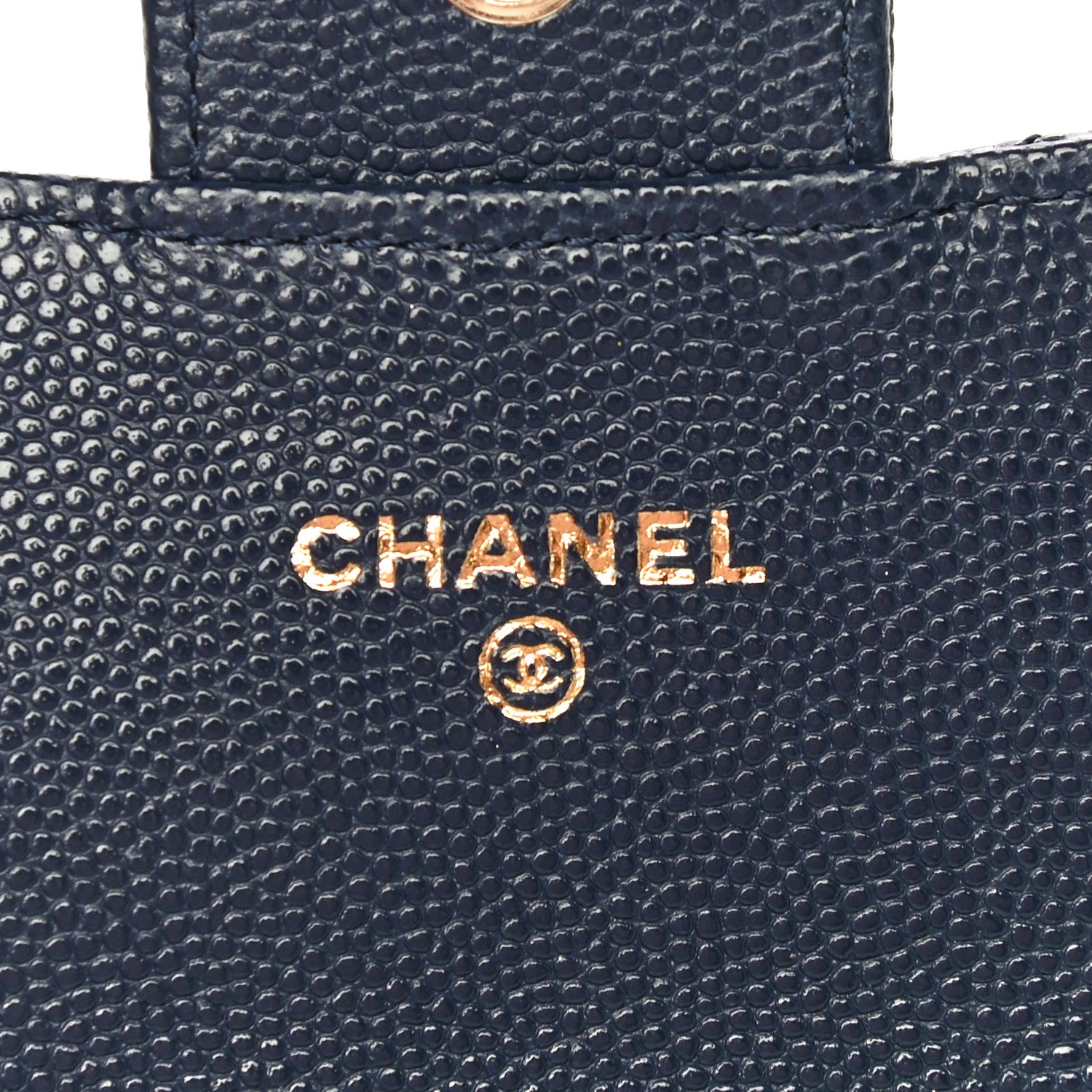 Chanel Caviar Quilted Flap Card Holder Wallet Navy Blue 6 of 12