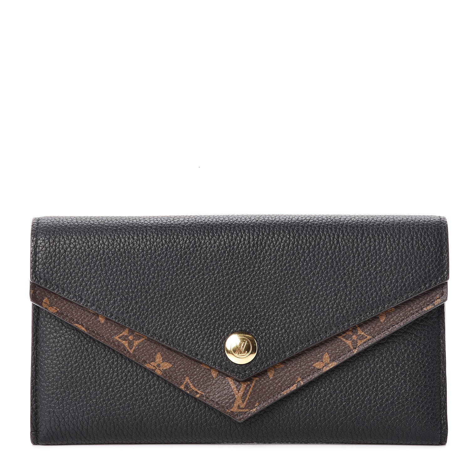 Louis Vuitton Calfskin Double V Wallet Black 1 of 8