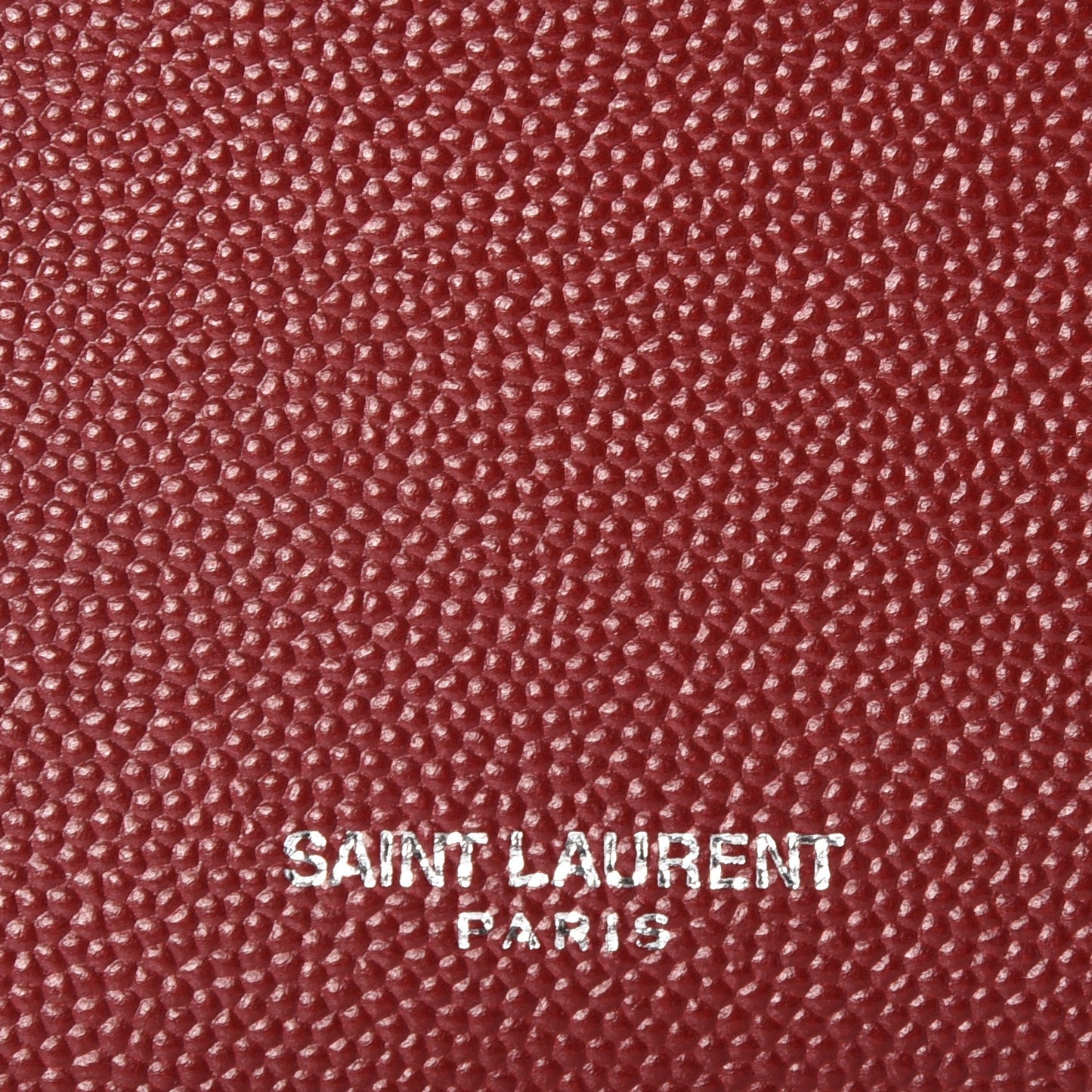 Grained Calfskin 5 Fragments Zip Pouch Card Holder Burgundy