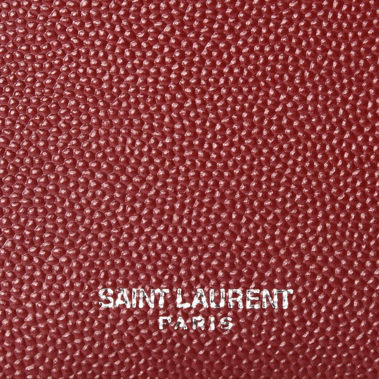 Saint Laurent Grained Calfskin 5 Fragments Zip Pouch Card Holder Burgundy 8 of 8