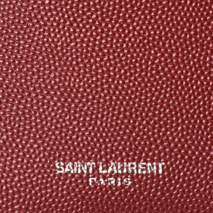 Saint Laurent Grained Calfskin 5 Fragments Zip Pouch Card Holder Burgundy 8 of 8