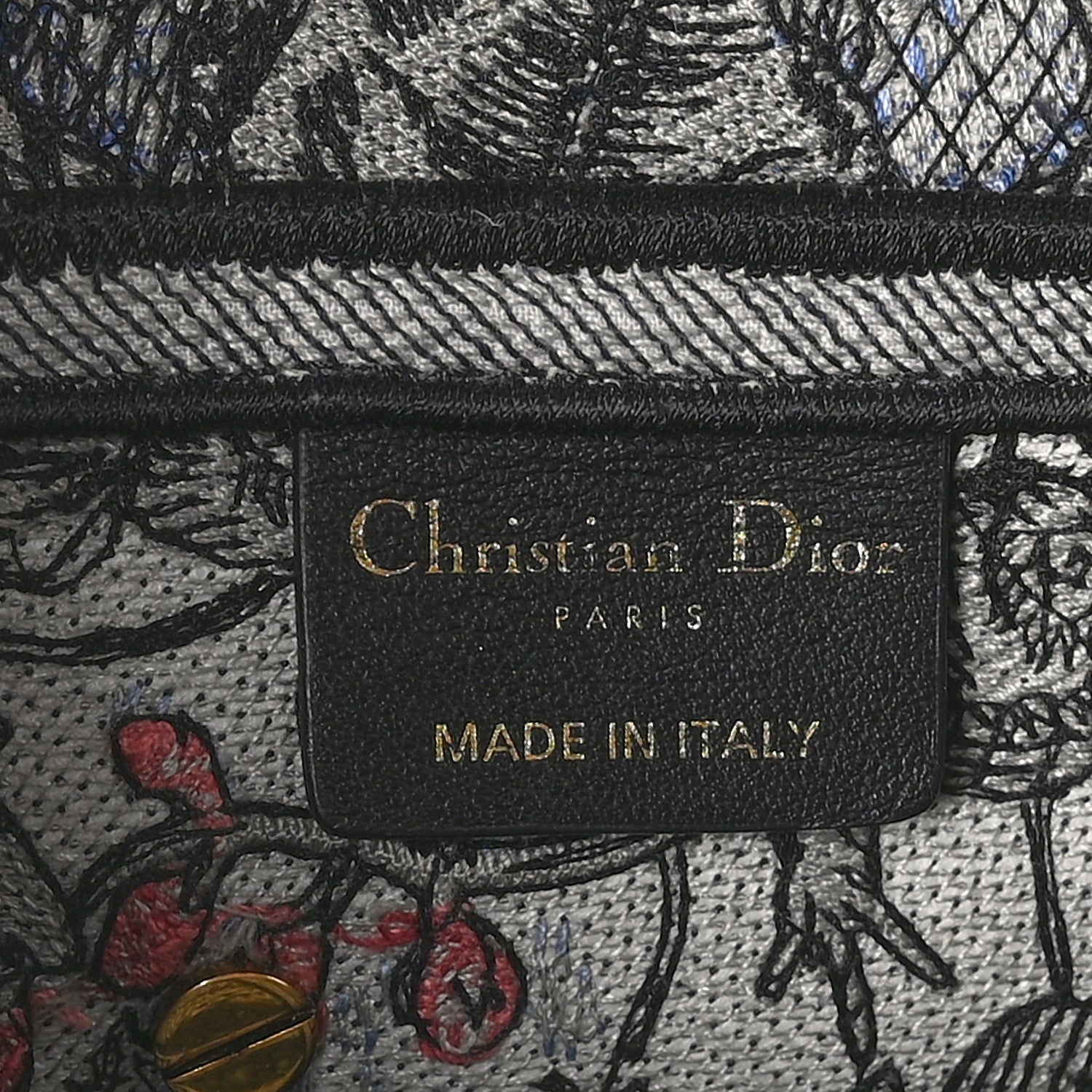 Christian Dior Canvas Embroidered Jardin Magique Saddle Bag Denim Multicolor 6 of 10