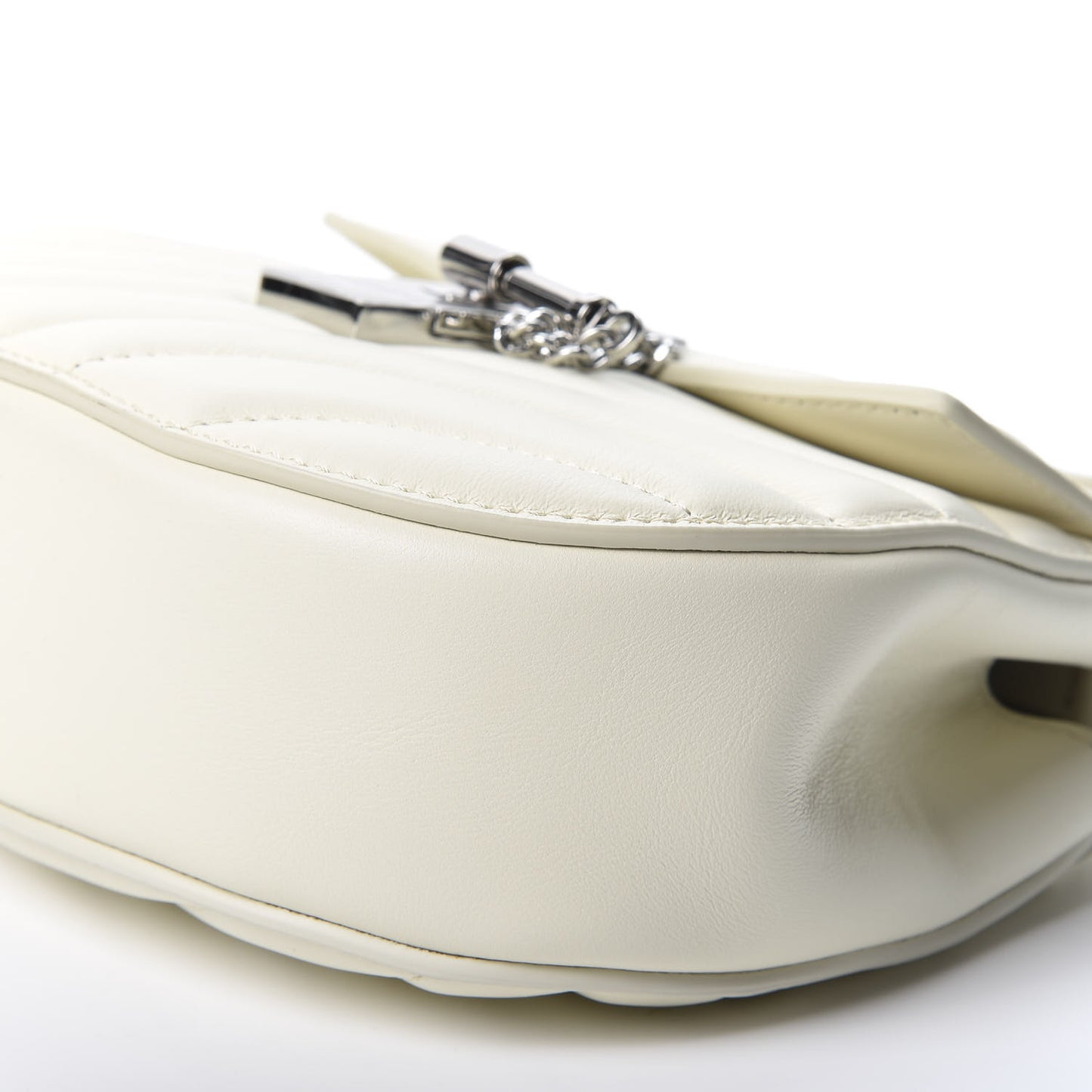 Calfskin Quilted Mini Drew Bijou Shoulder Bag Natural White