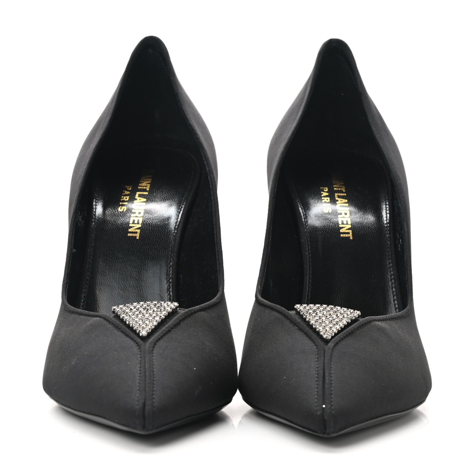 Saint Laurent Crystal Embellished Faille Paris 95 Pumps 37.5 Black 3 of 9