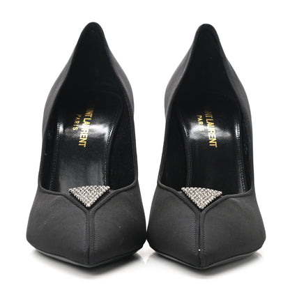 Saint Laurent Crystal Embellished Faille Paris 95 Pumps 37.5 Black 3 of 9