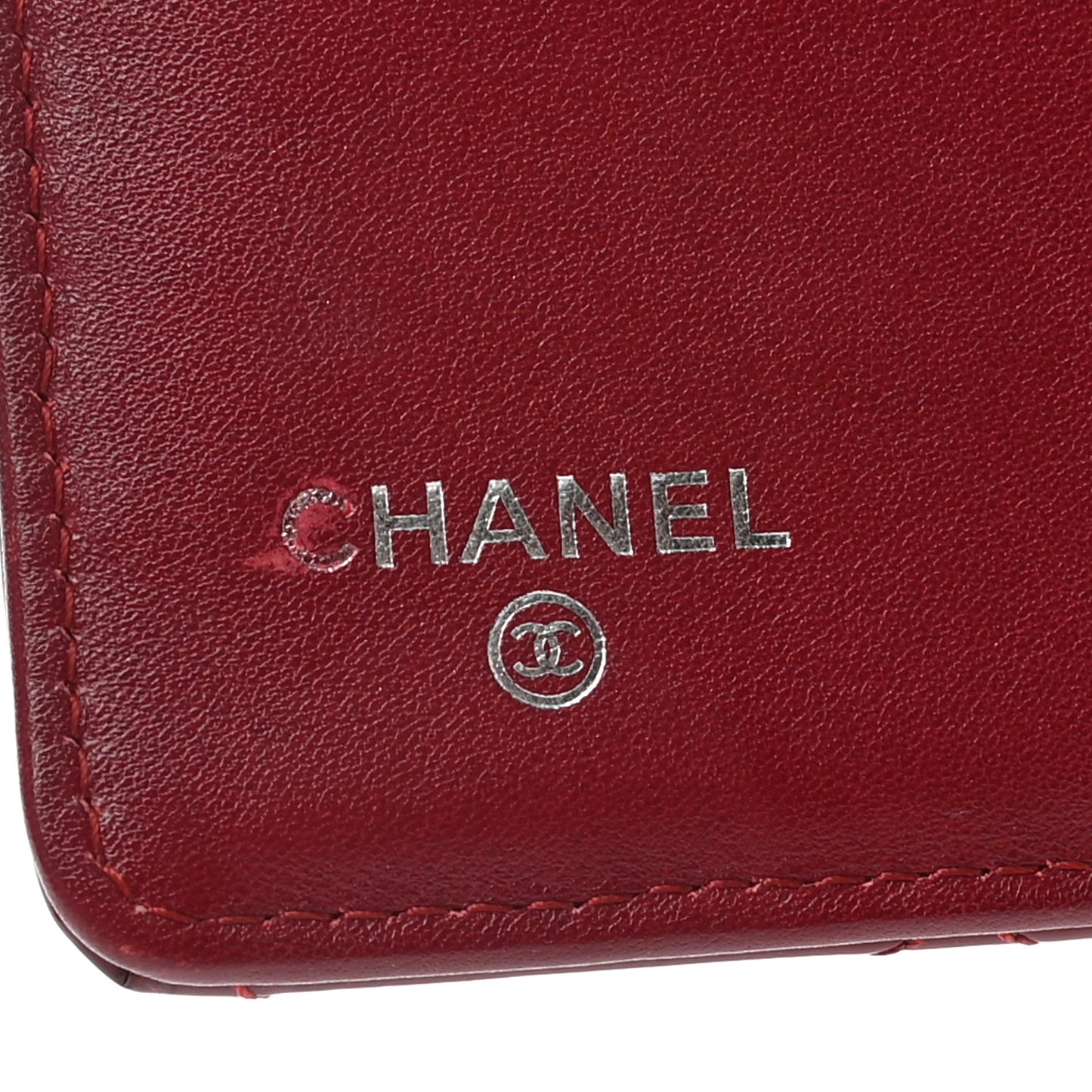 Patent Calfskin Quilted Yen Wallet Red