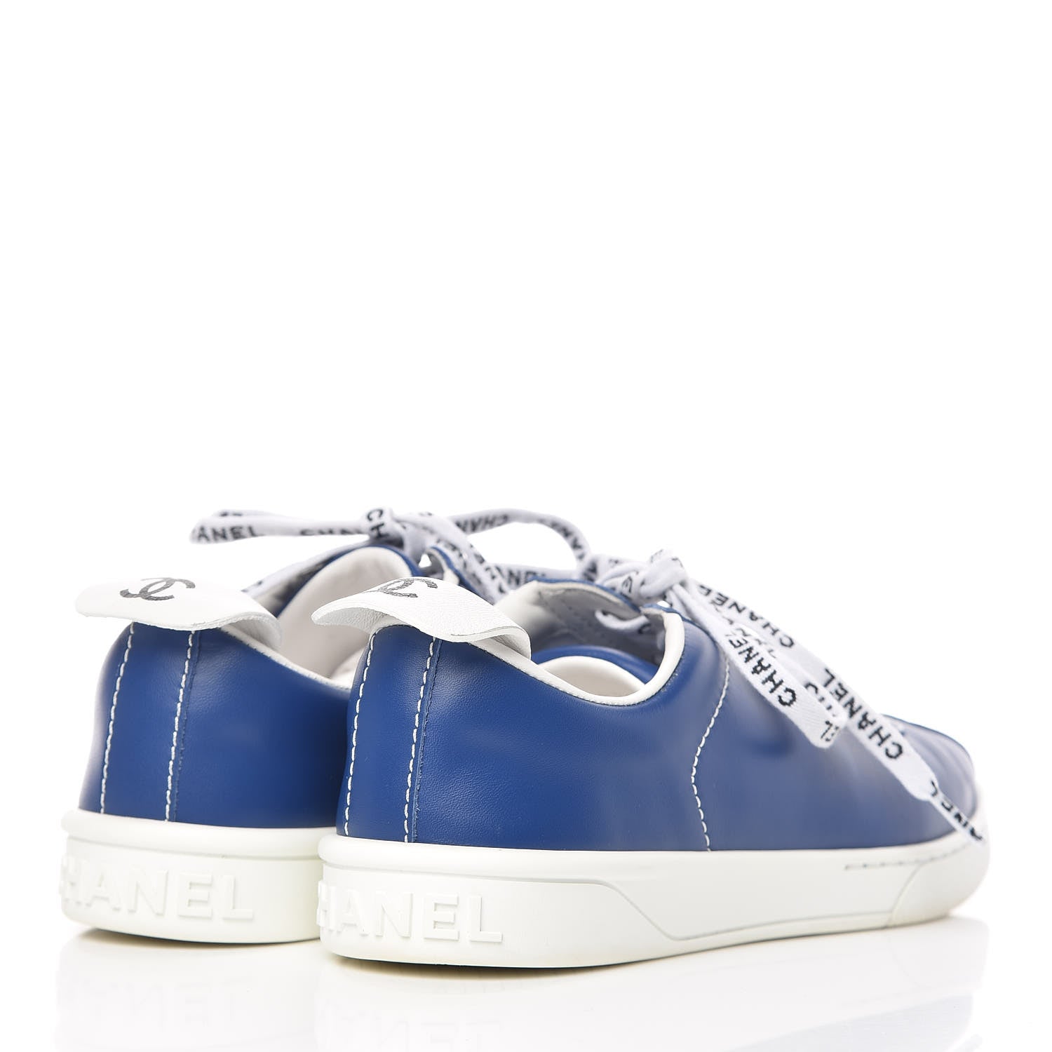Chanel Calfskin Mens CC Sneakers 36 Royal Blue 4 of 14