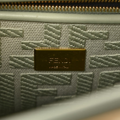 Fendi Vitello Seta Canvas FF Embroidered Mini Peekaboo Iconic Satchel Green Tea 6 of 8