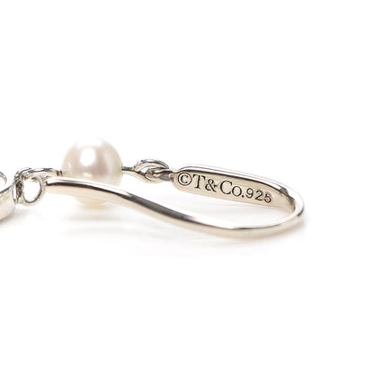 Tiffany Sterling Silver Pearl Nature Rose Earrings 4 of 5