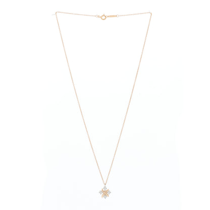 Tiffany 18K Rose Gold Platinum Diamond Schlumberger Lynn Pendant Necklace 2 of 5