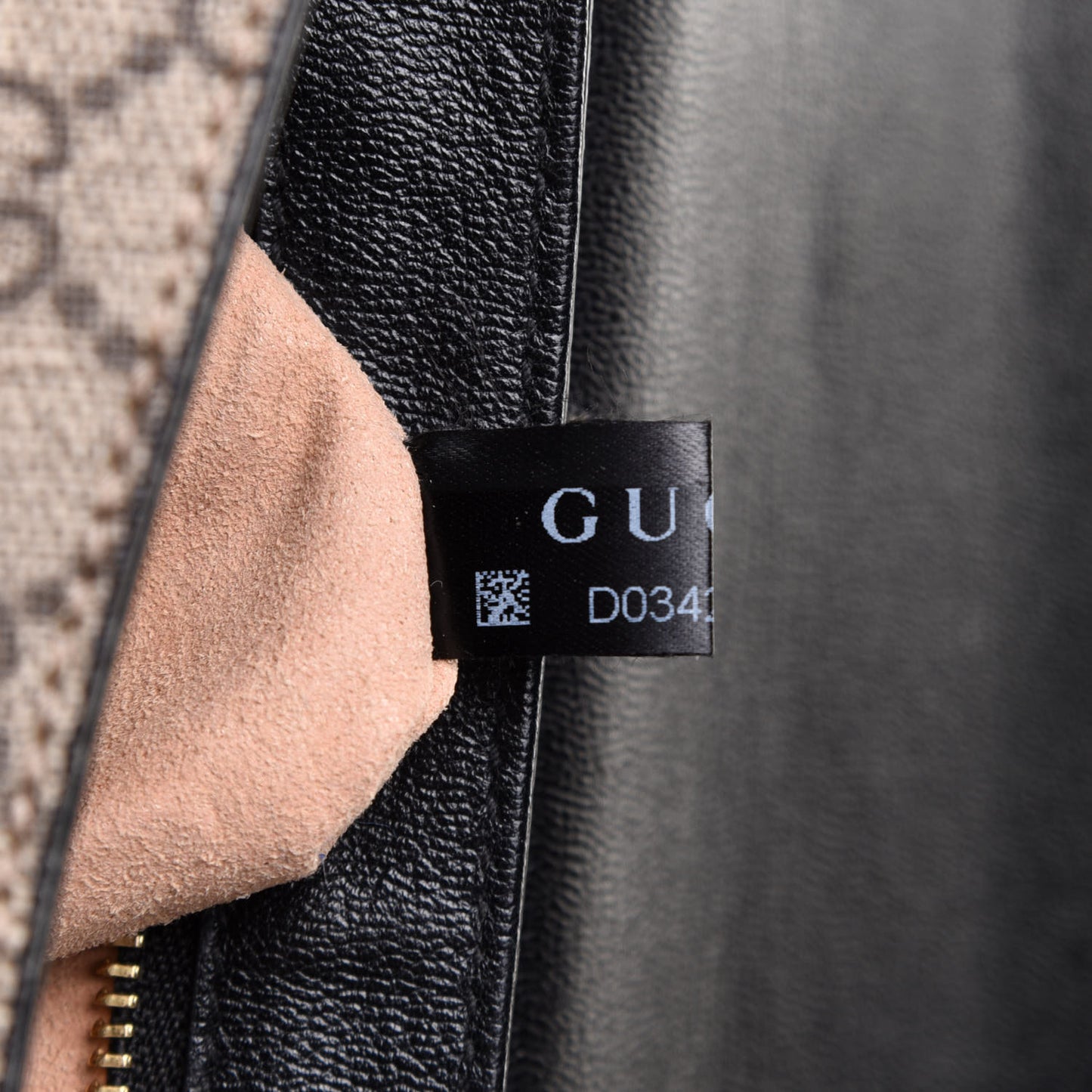 GG Supreme Monogram Calfskin Small Padlock Messenger Shoulder Bag Beige Black Cuir