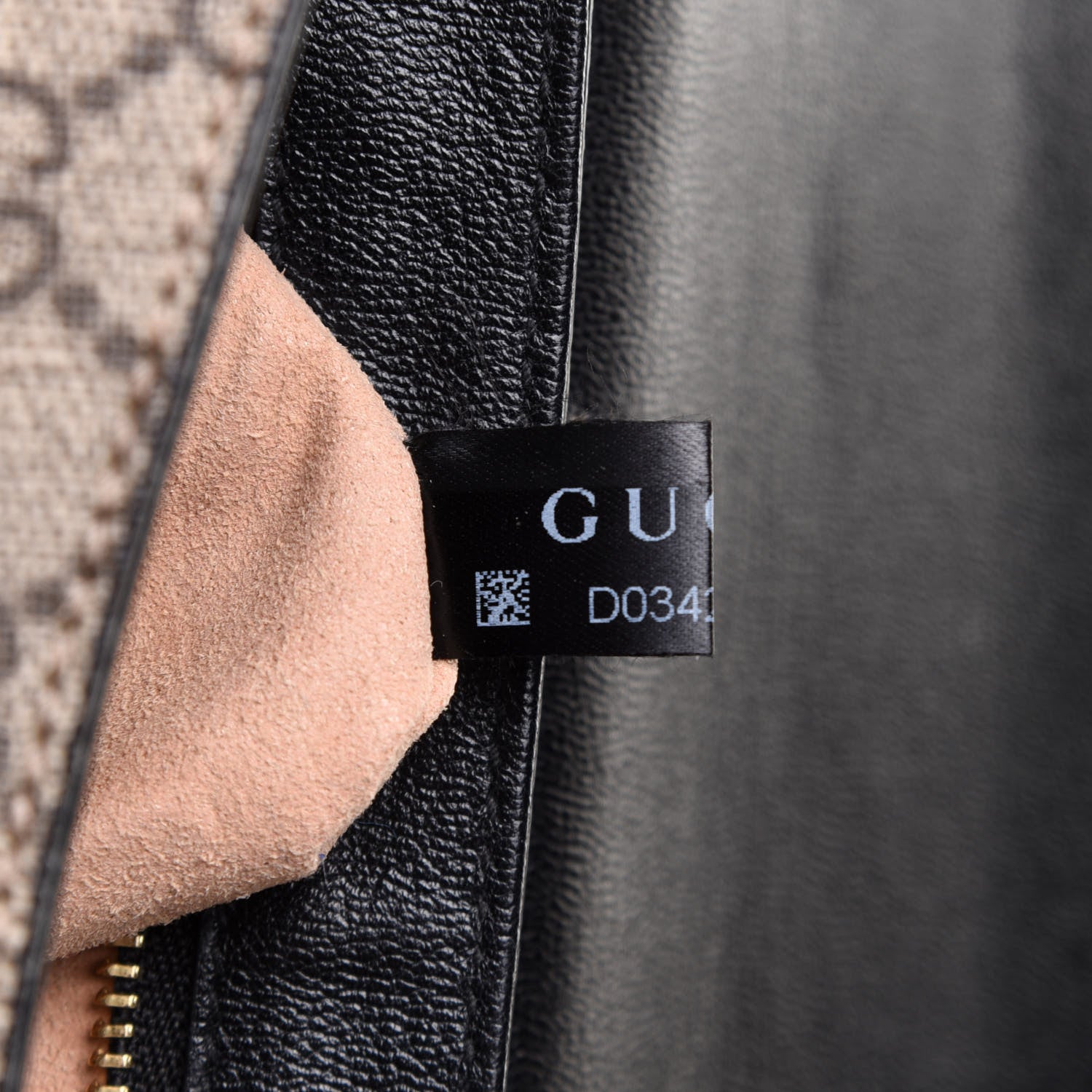 Gucci GG Supreme Monogram Calfskin Small Padlock Messenger Shoulder Bag Beige Black Cuir 11 of 16