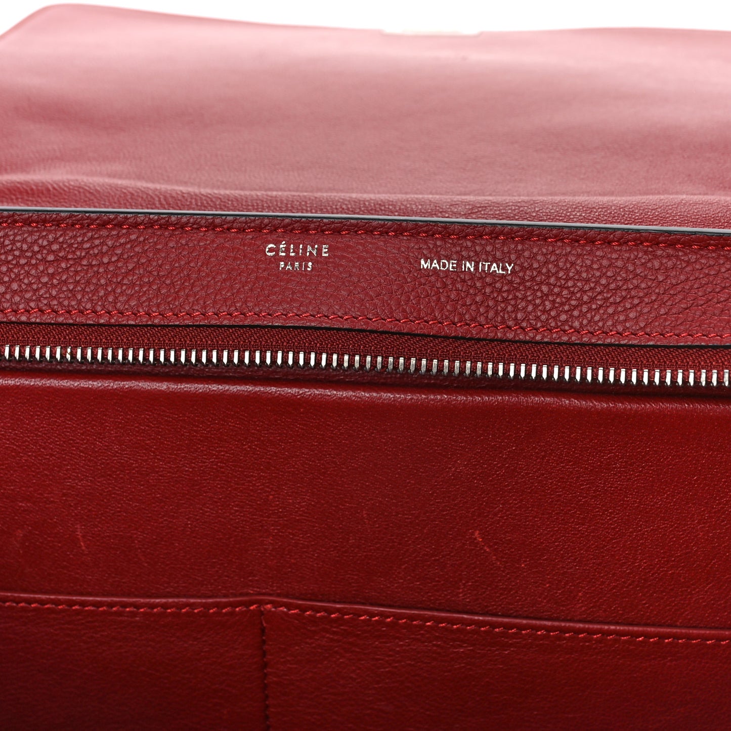 Drummed Calfskin Suede Small Trapeze Merlot
